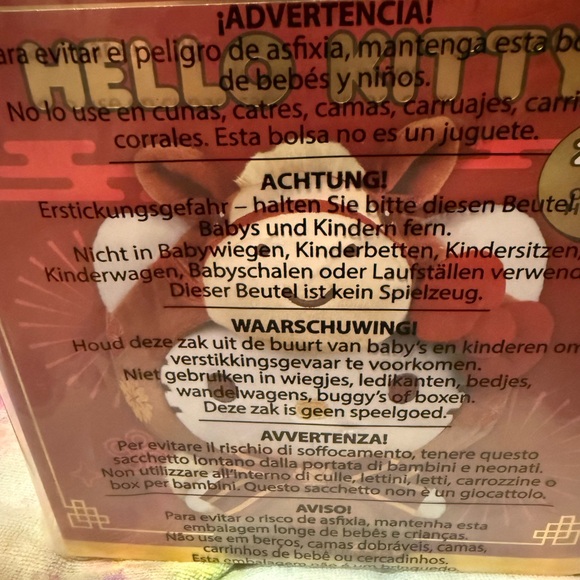 Hello Kitty Multilingual Warning Sign - Picture 2 of 4